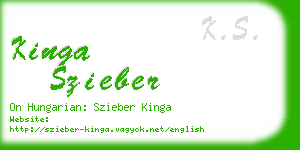 kinga szieber business card